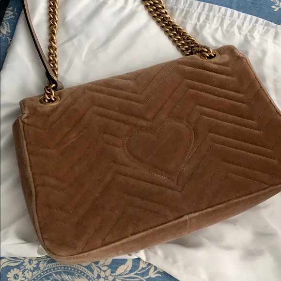 Gucci tan velvet Medium marmont - Picture 4 of 8
